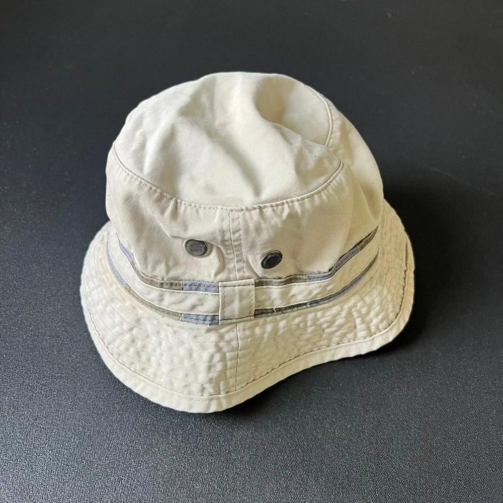 Vtg The Cap Tan Cotton Bucket Hat Men L/XL Outdoor Gear Y2k 90s Gorpcore Retro